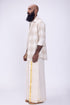 KARAMANA Hand Woven & Hand Block Printed Kasavu Mundu
